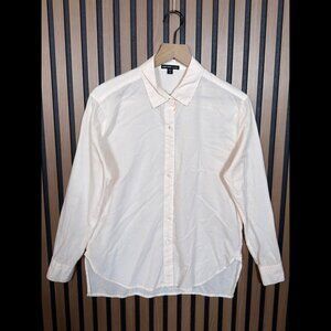 James Perse Shirt 0 / XS Womens Ivory 100% Cotton Button Top Long Sleeve